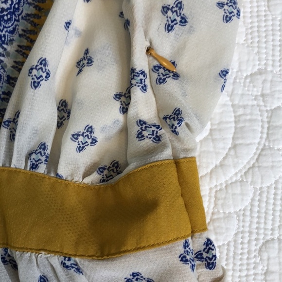 Free People Santa Cruz Gold and Blue Boho Kimono Dress Size S - Picture 11 of 13